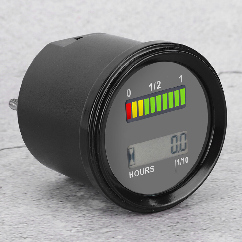 Dc12-48V Lcd Led Digital Battery Indicator Engine Hour Meter For Golf Cart Forklift 8001323928516