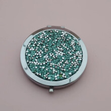 Piece Mini Makeup Compact Diamond Outer Frame Mirror Portable Side Folding Makeup Mirror Ladies Vintage