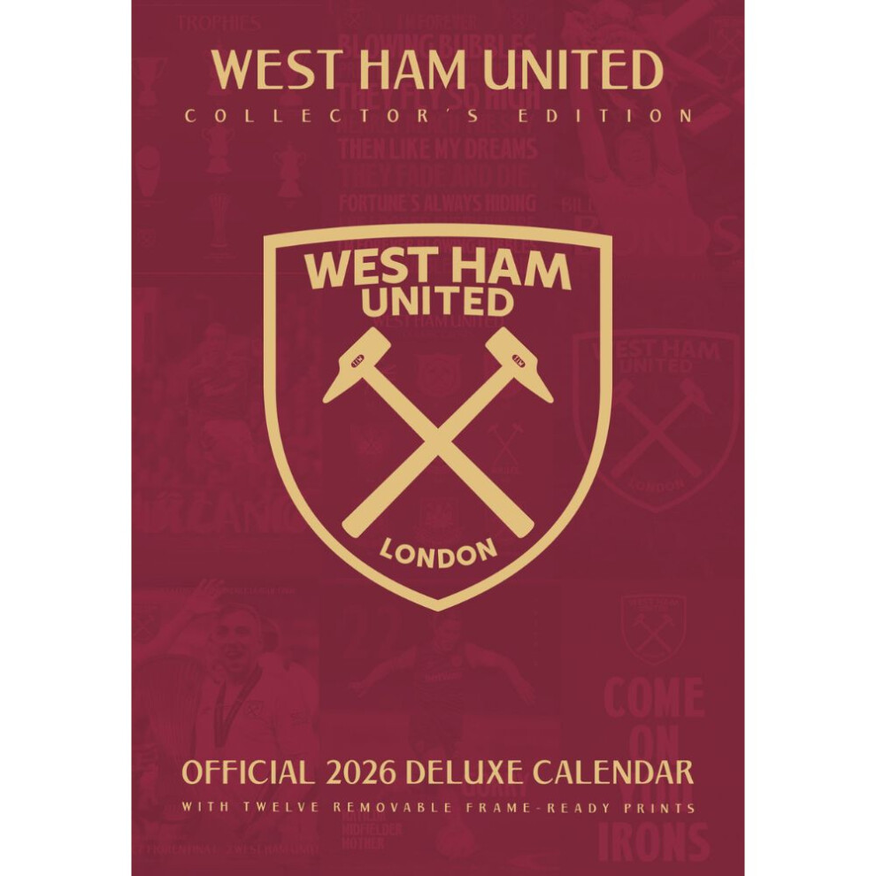West Ham United Fc 2026 A3 Deluxe Calendar