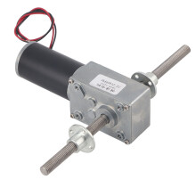 Worm Gear Motor Right and Left Hand Shaft Coaxial M8 Thread Speed Reduction 1280 Motor with FlangeSpeed Reduction Rate 200