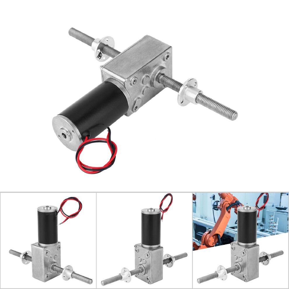 Worm Speed Reduction Motor Double Right Handed Coaxial M8 Shaft 2480 Gear Motor With Flange 24V(Speed Reduction Rate 670 ) 4911323930508