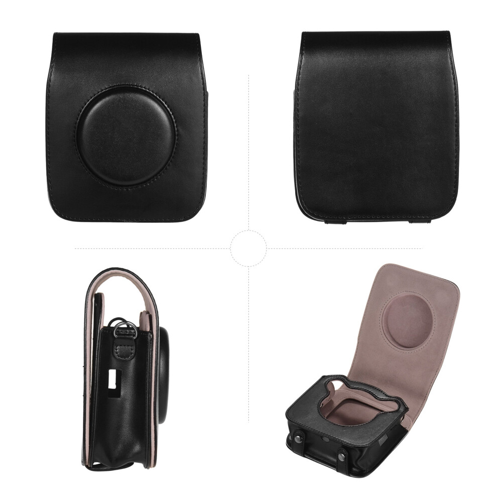 Portable Pu Leather Camera Case Bag With Shoulder Strap Compatible With Fujifilm Fuji Instax Sq20 Instant Camera 4041323931493