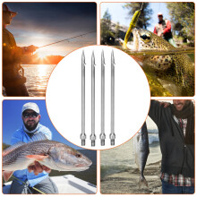 4 pcs Stainless Steel Single Prong Harpoon Gig Gaff Hook Barb Fish Spear for Outdoor Fishing Tackle