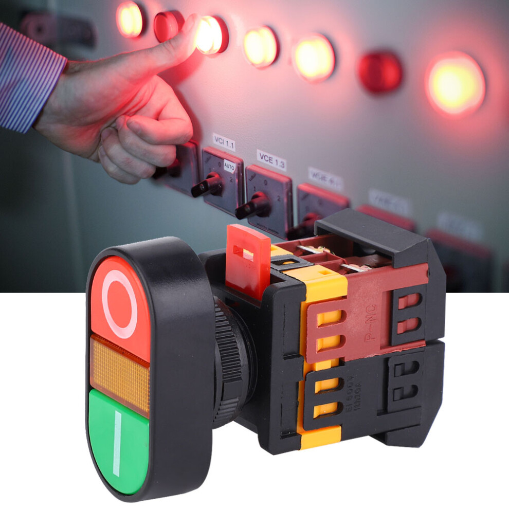Apbb-22/25N Double Push Button Switch With Led Light Nonc Momentary Button Switch(24Vdc ) 8791323932469