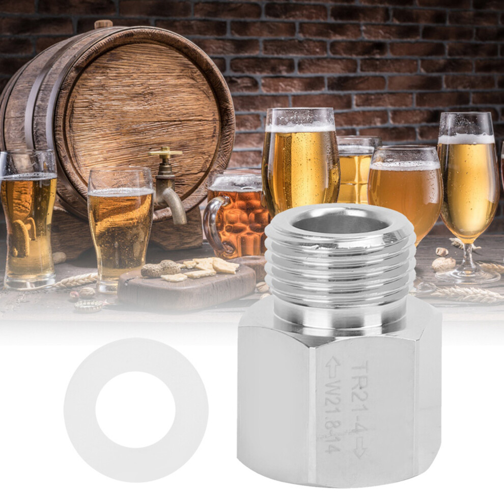 Co2 Tank Cylinder Adapter Converter Silver Female Thread Tr21-4 To Male Thread W21.8-14 4921323933126