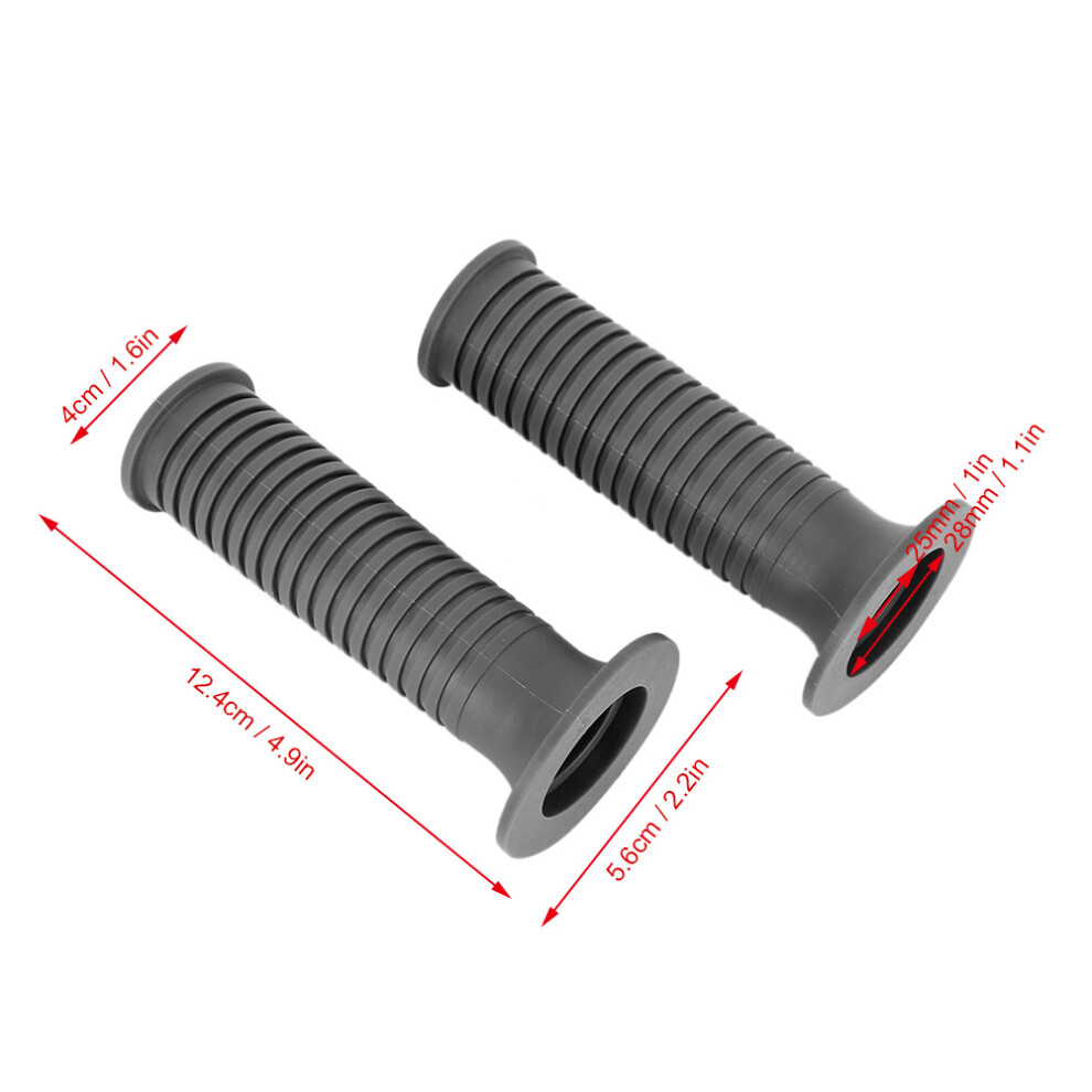 Pair Of 25/28Mm 1In Tpu Motorcycle Hand Grip Modified Handlebar Gray 4191323933598