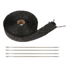 5M x 2.5cm Motorcycle Exhaust Thermal Tape Heat Wrap Manifold Insulation Roll Resistant 4pcs Stainless