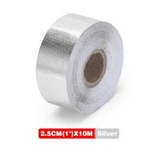 VR - 2" x1 2 5 10 Meter Aluminum Reinforced Adhesive Tape Supported Heat Shield Resistant Wrap Inlet