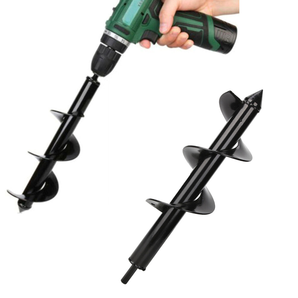 8x30cm Garden Planter Auger Spiral Drill Bit Yard Planting Post Hole Digger Tool