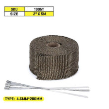 5M/10M/15M 5CM Width Heat Thermo Wrap Protective Shield Tan Tape Fire Retardant Insulating Fabric Roll