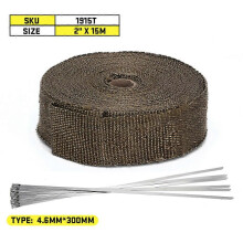 5M/10M/15M 5CM Width Heat Thermo Wrap Protective Shield Tan Tape Fire Retardant Insulating Fabric Roll