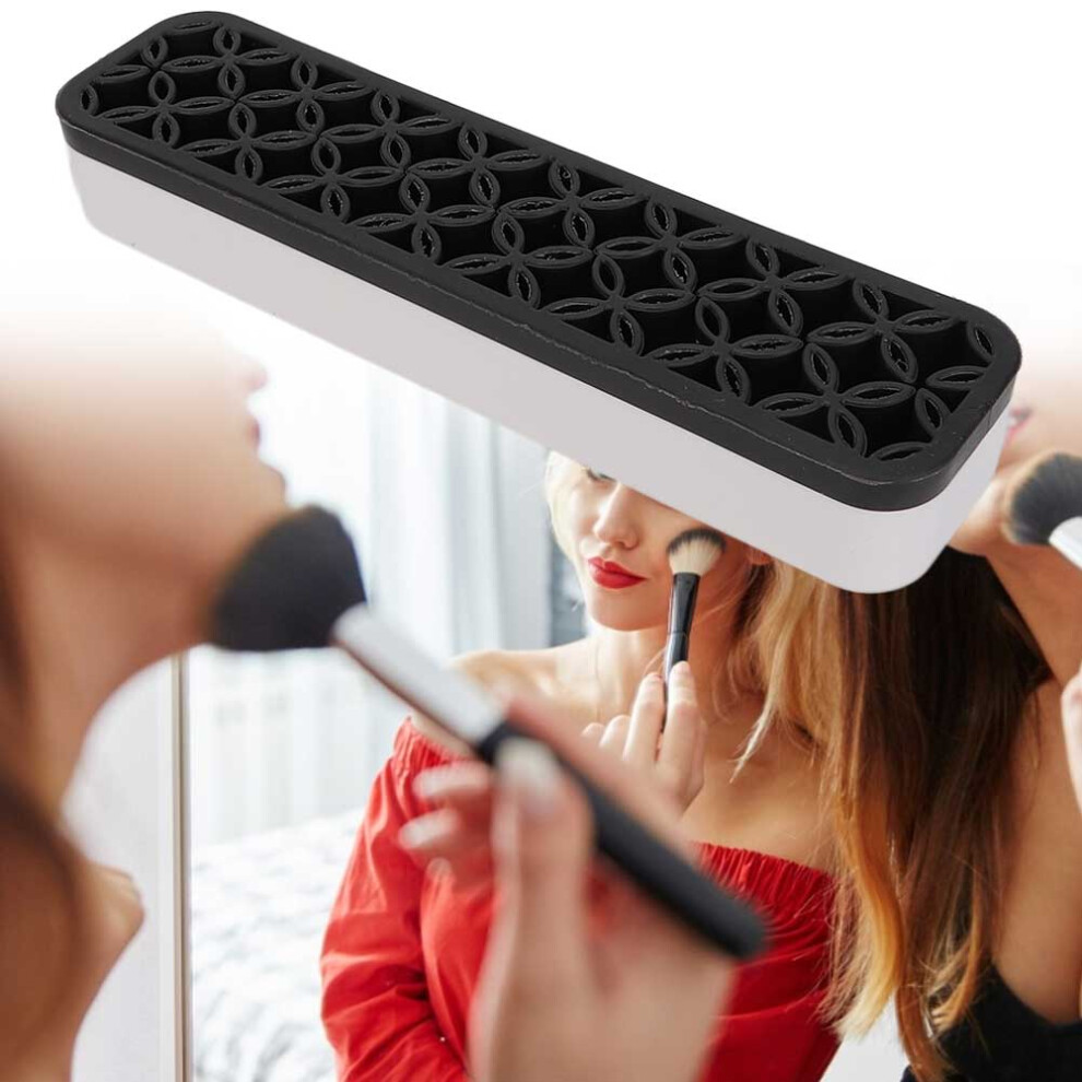 Portable Cosmetics Brush Nail Pen Tool Storage Box Stand Makeup Container HolderBlack