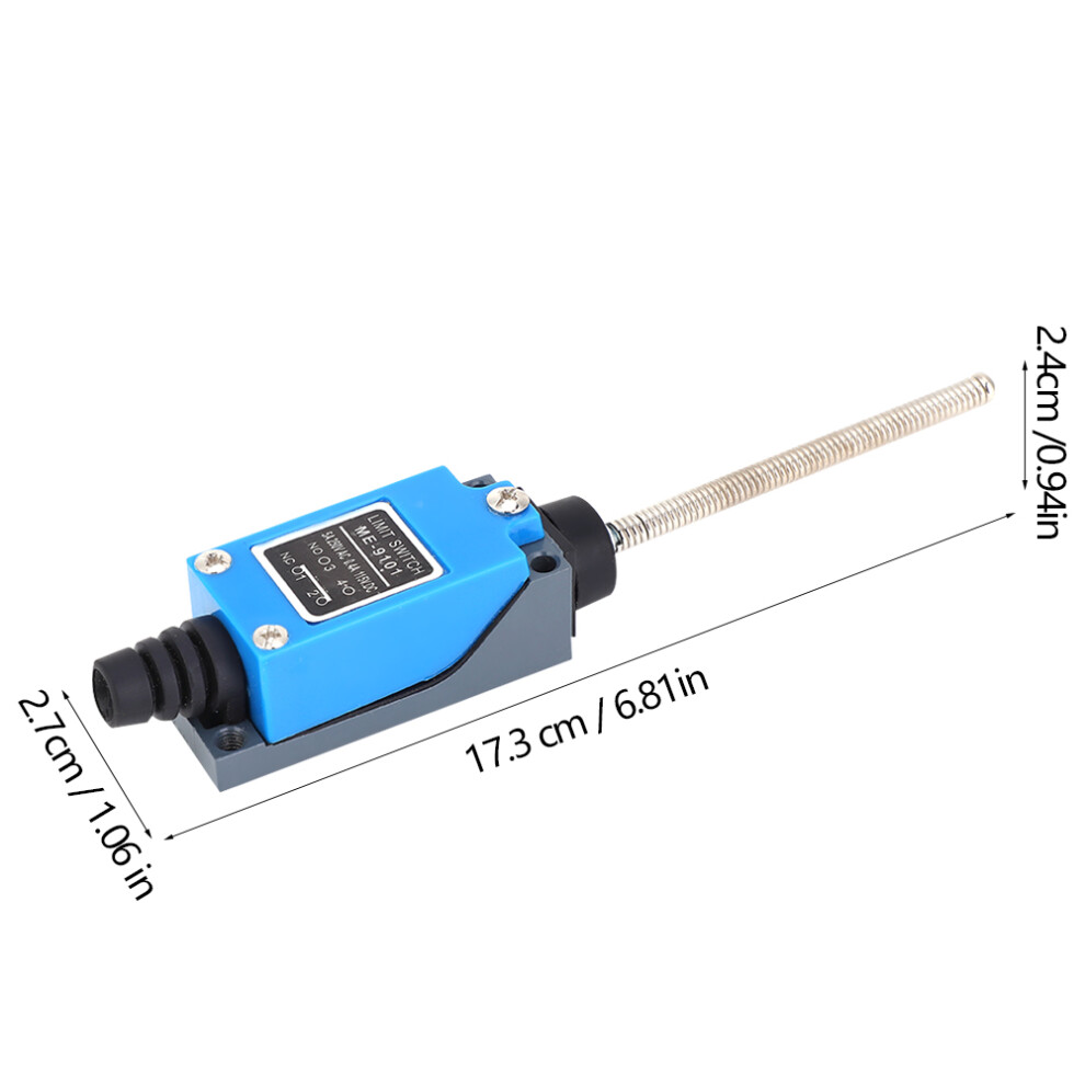 Me-9101 Limit Switch 250Vac 50~60Hz 115Vdc Adjustable Roller Lever Micro Switch 17.3 X 2.7 X 2.4Cm 8401323936366