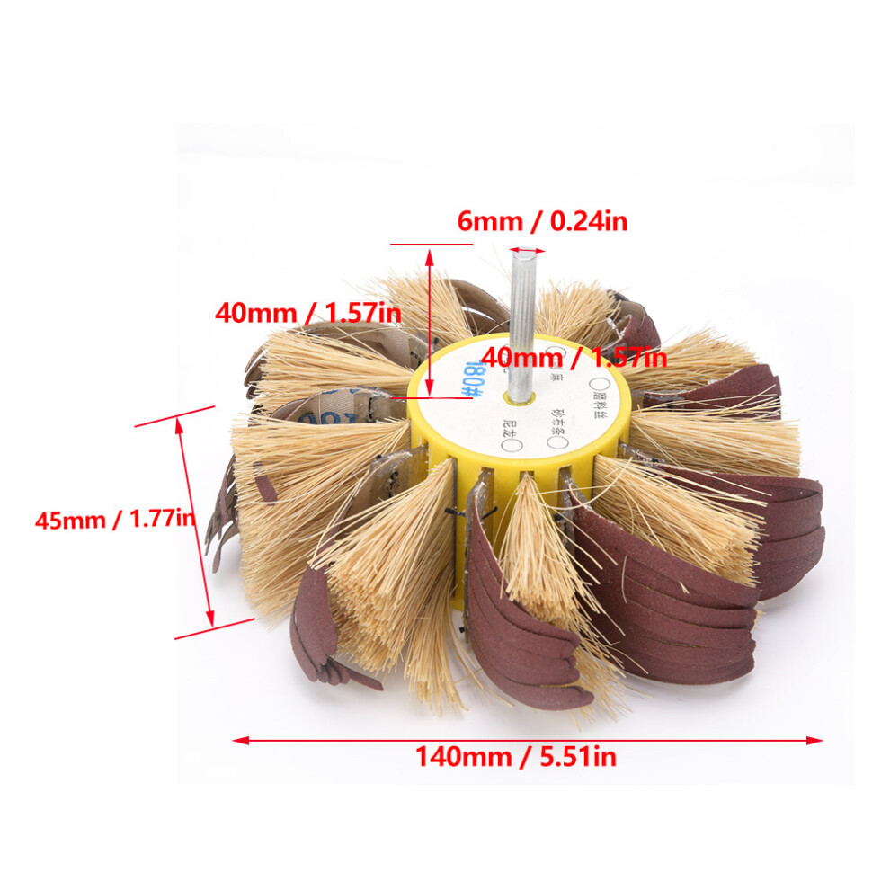 Sisal Buffing Wheel Manual Electric Drill Sisal Emery Cloth Polishing Wheel 6Mm Shaft Mounted180# 4091323936547