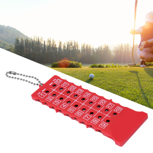 ABS-Kunststoff 18-Loch Golf-Scoreboard mit rotem Perlenkette, 16x6 cm 2