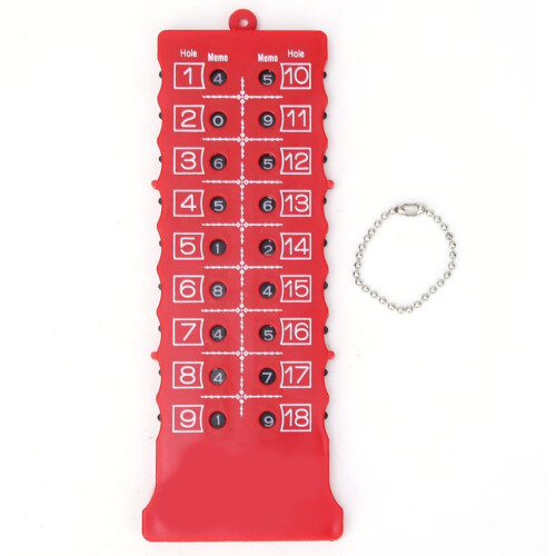 ABS-Kunststoff 18-Loch Golf-Scoreboard mit rotem Perlenkette, 16x6 cm 1