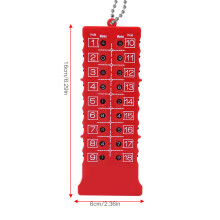 ABS-Kunststoff 18-Loch Golf-Scoreboard mit rotem Perlenkette, 16x6 cm