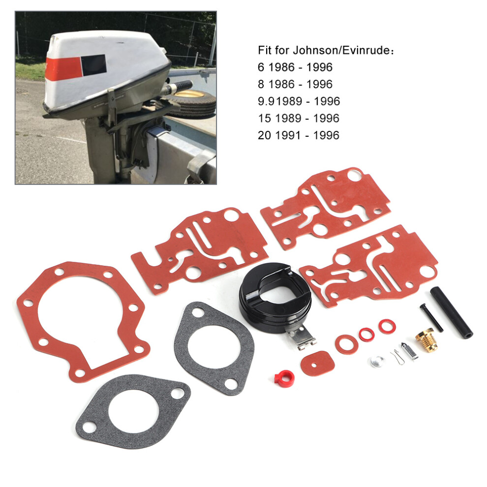 Carburetor Carb Repair Rebuild Kit Fit For Johnson/Evinrude 6 8 1986 - 1996 439073 8751323942004