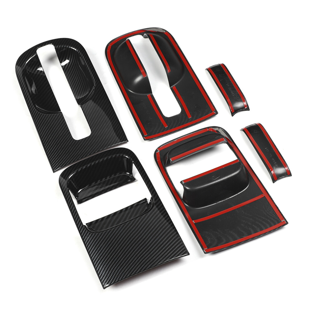 6Pcs Carbon Fiber Style Door Handle Bowls Fits For Hyundai Grand Starex H1 2019 5091323943506