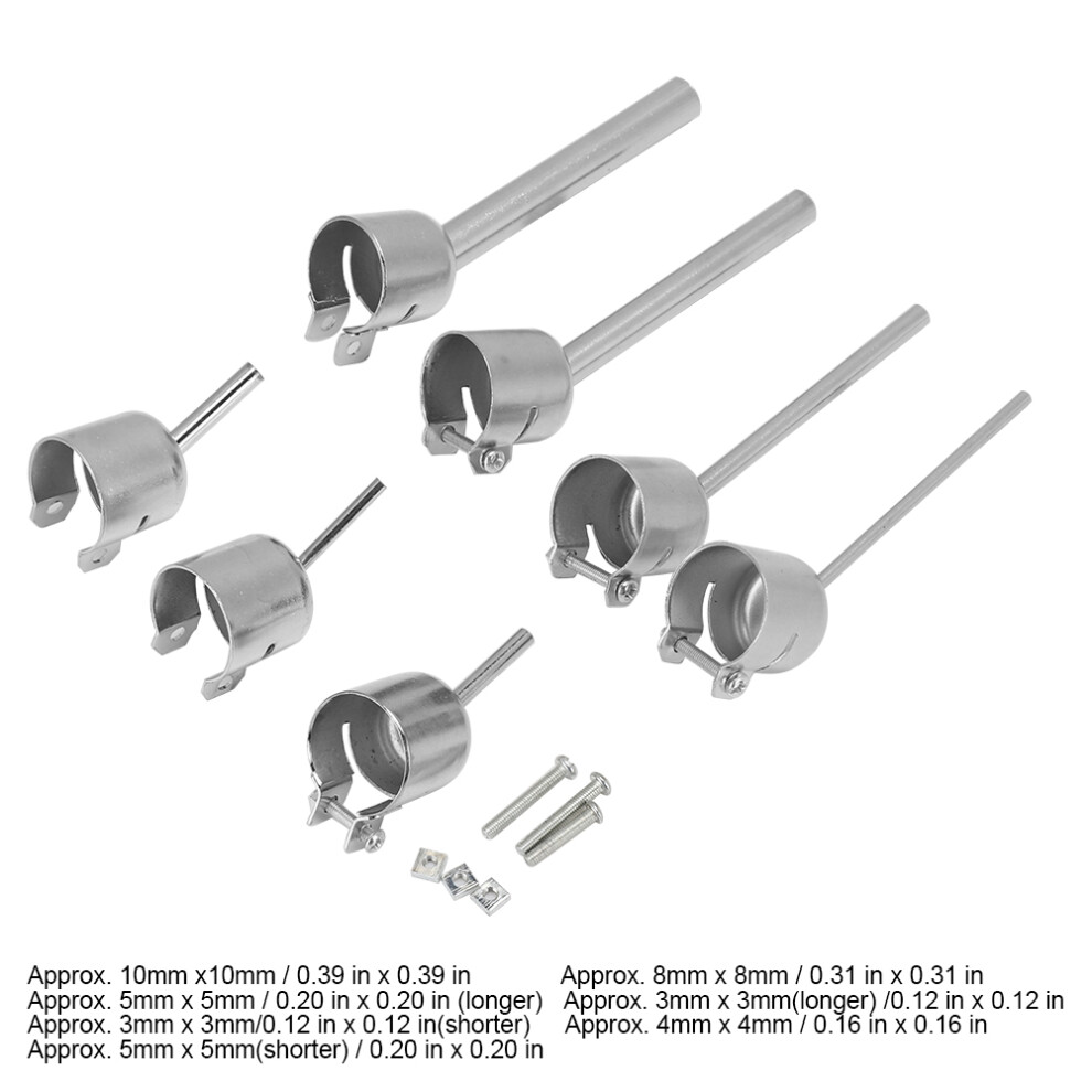 7Pcs / Set 850 Universal Steel Hot Air Gun Nozzle 10X10mm / 8X8mm / 5X5mm / 4X4mm / 3X3mm 8701323944850