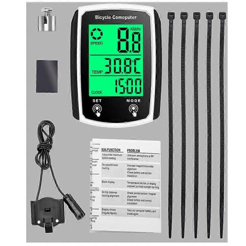 Bicycle Computer Bicycle Night Vision Stopwatch Wired Waterproof Speedometer Cycling Speed Meter Bicycle