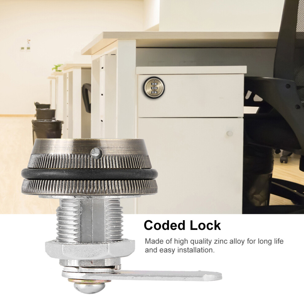 Mechanical Code 3-Digit Password Mailbox Cabinet Lock Zinc Alloycyan 20Mm/0.79In 7621323947013