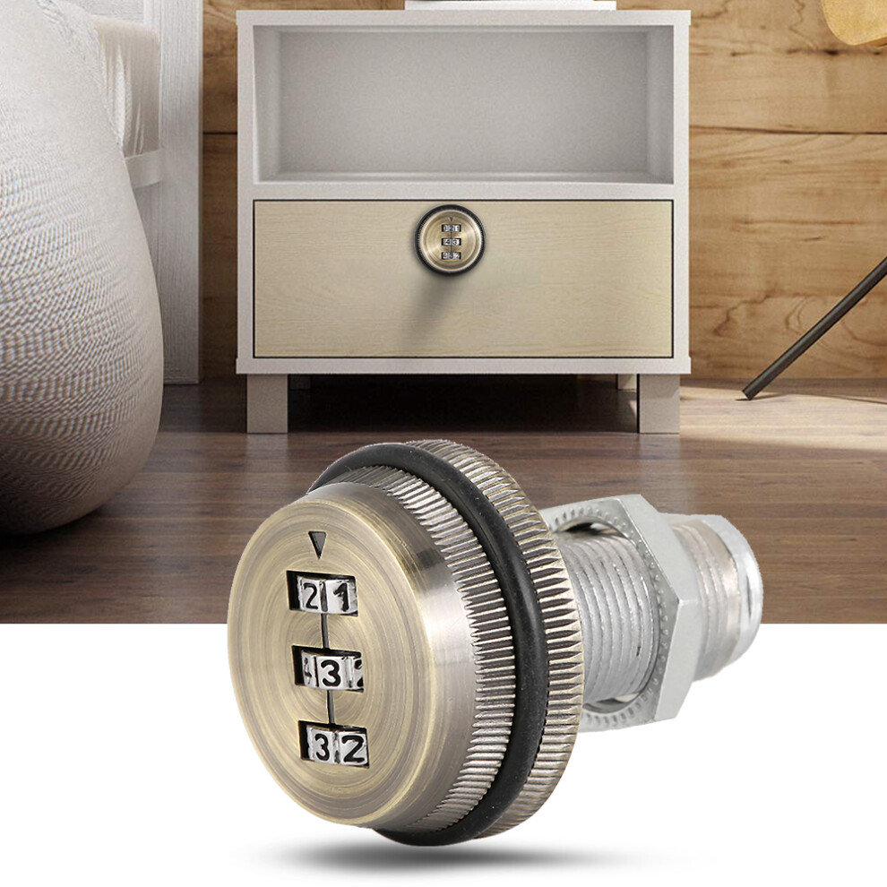 Mechanical Code 3-Digit Password Mailbox Cabinet Lock Zinc Alloycyan 30Mm/1.18In 6931323946994