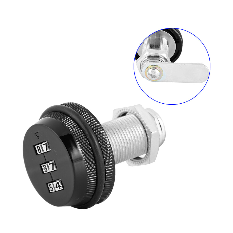 2Pcs Zinc Alloy Mechanical Password 3-Digit Code Mailbox Cabinet Lockblack 30Mm/1.18In 4641323947038