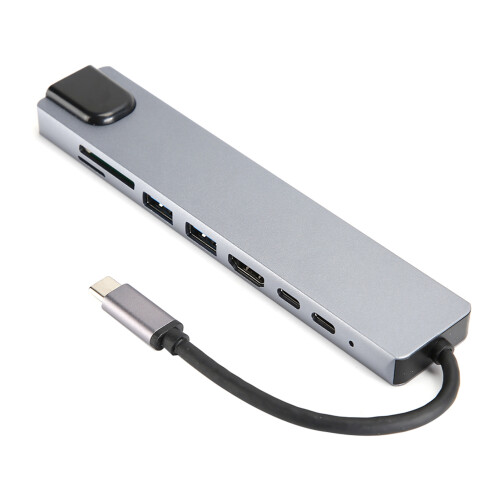 8in1 TypeC Interface to USB 3.0 Hub HDMI RJ45 Ethernet Mini SDTF OTG Adapter 1