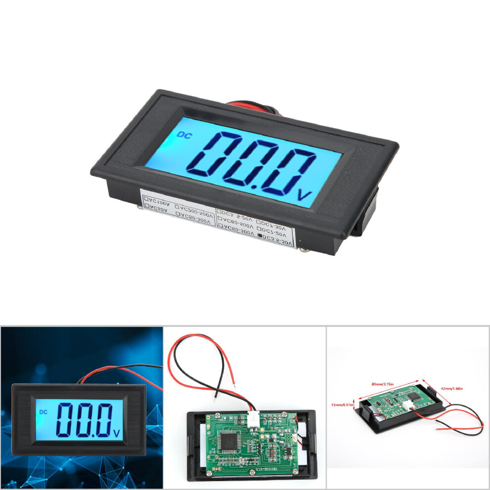 Yb5135d Lcd Digital Display Two Wire Dc Voltage Meter Monitor Voltmeter(Half Seal Dc7v-30V) 8341323948412