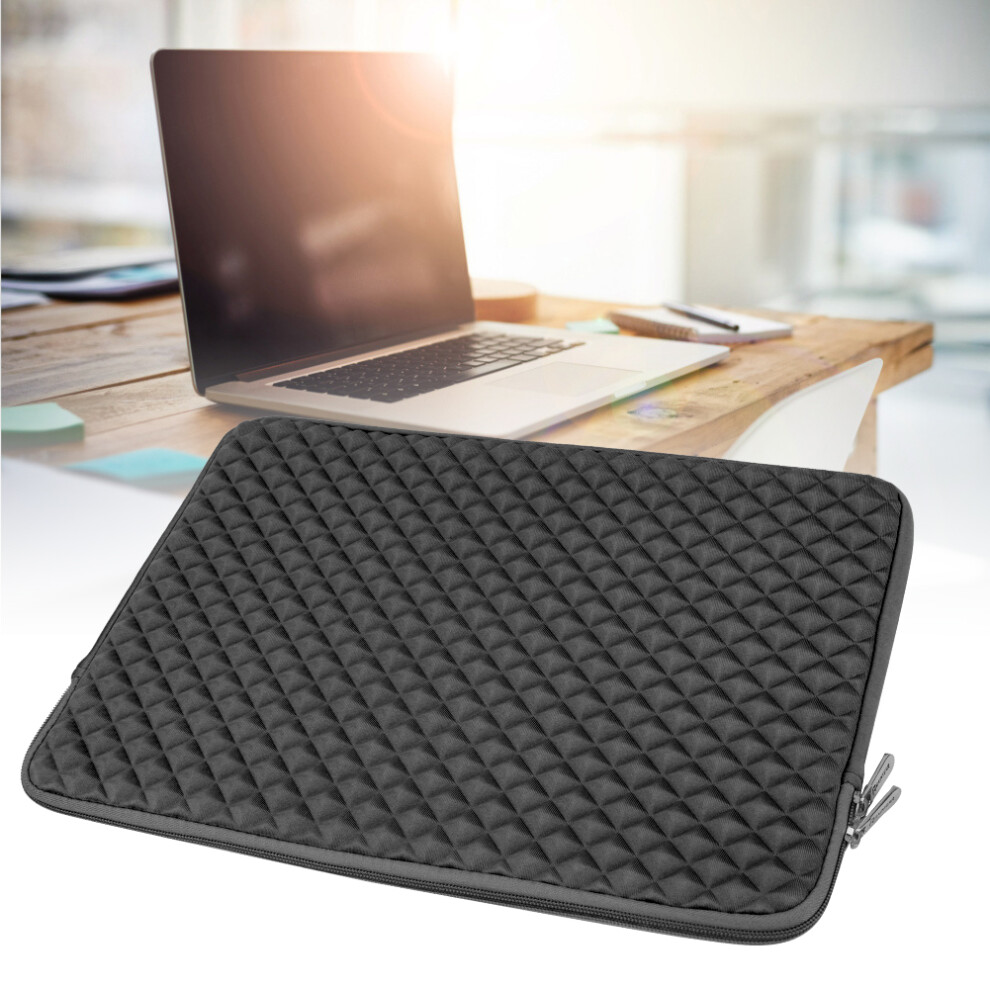 15.6 Inch Diamond Texture Laptop Sleeve Notebook Protective Case Zipper Hand Bagblack 6941323949604