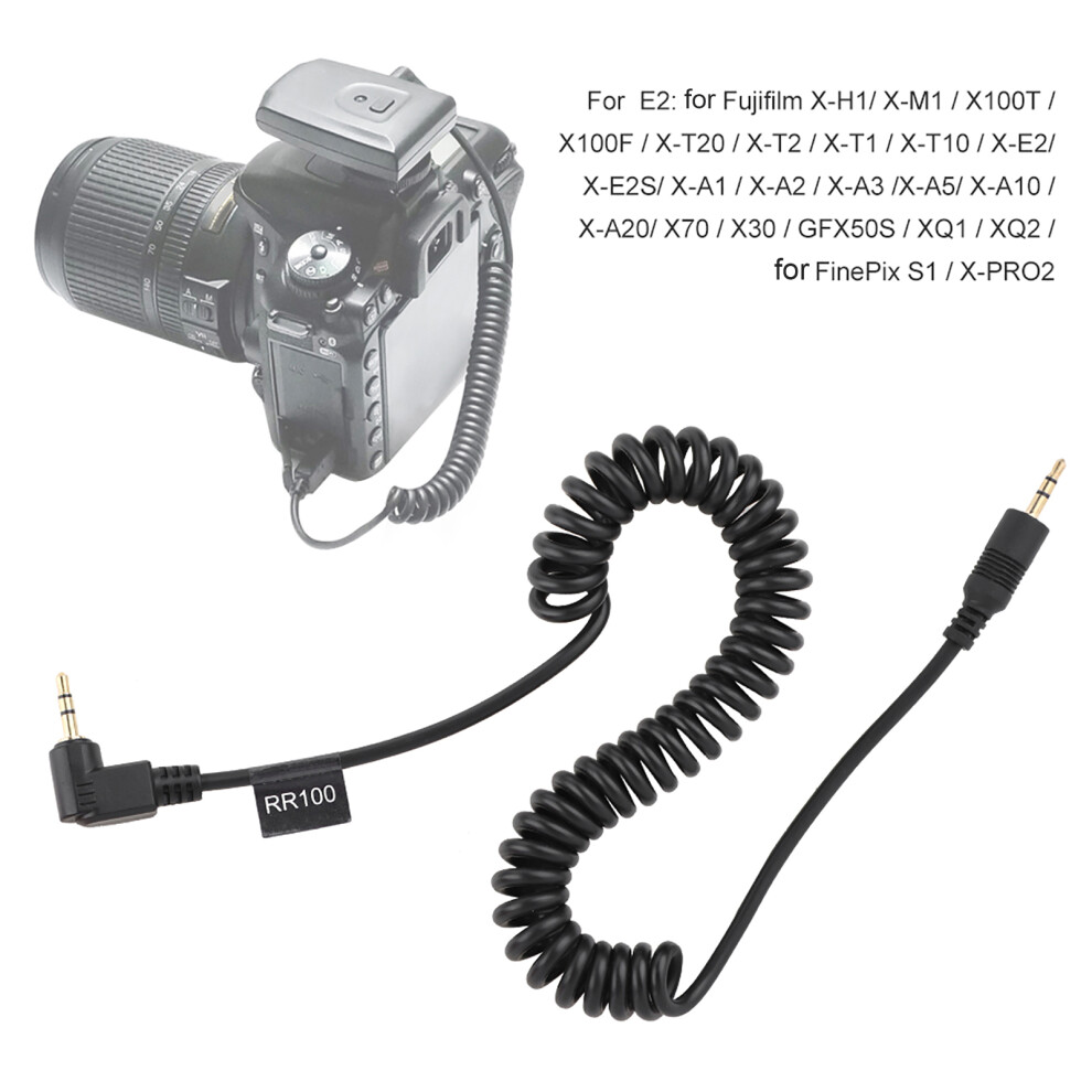 Rr100 Camera Shutter Flash Trigger Connecting Line Spring Wire For Fujifilm Black 4661323953617