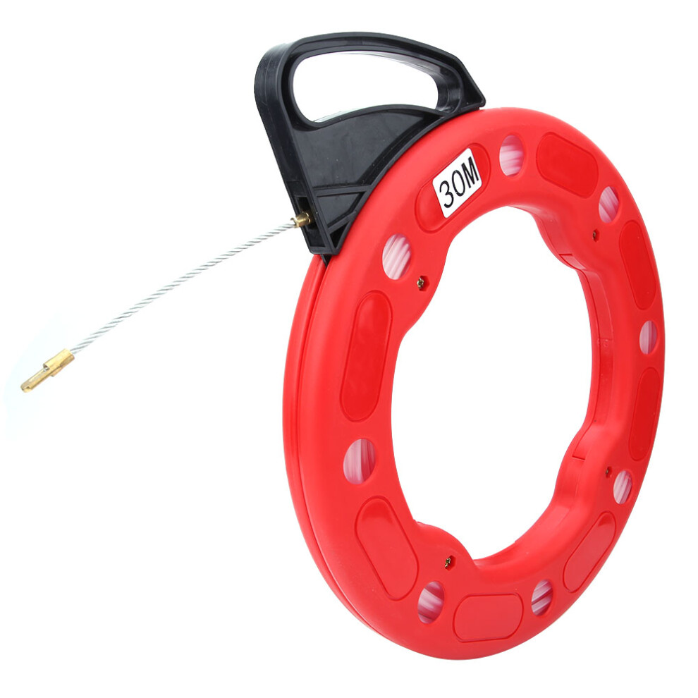 Fiberglass Nylon Fish Tape Reel Puller Non-Conductive Wire Pulling Tools 4.0Mm 30M 9351323956187