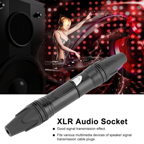 5 Pair 3 Pin XLR Plug Audio Socket Cannon Connector Black 2