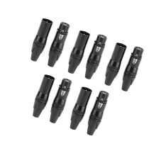 5 Pair 3 Pin XLR Plug Audio Socket Cannon Connector Black
