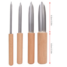 4-teiliges Keramik-Töpferwerkzeug-Set mit Metall- und Holzgriffen