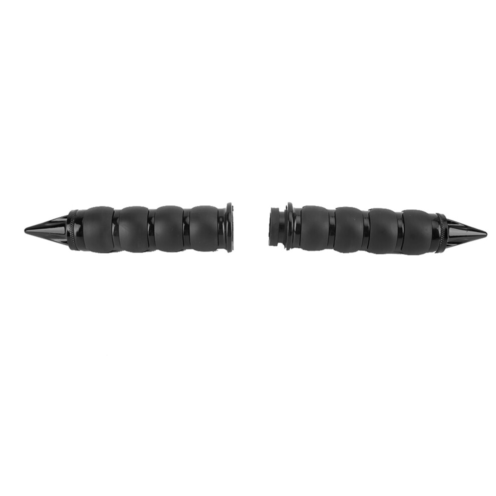 2Pcs 25Mm 1In Motorcycle Handlebar Grips Aluminum Rubber Fit For Yamaha Black 4641323960839