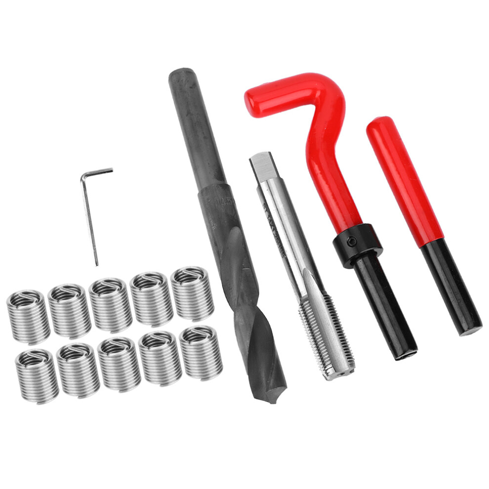 15Pcs Thread Repair Kit Stainless Steel Twisted Drill Wrench Threaded Insert For Car M14x1.25 4971323968383