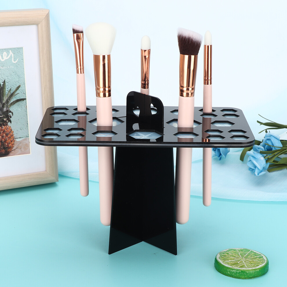 Black 26 Hole Makeup Brush Air Drying Brush Holder Cosmetic Brush Drying Rack
