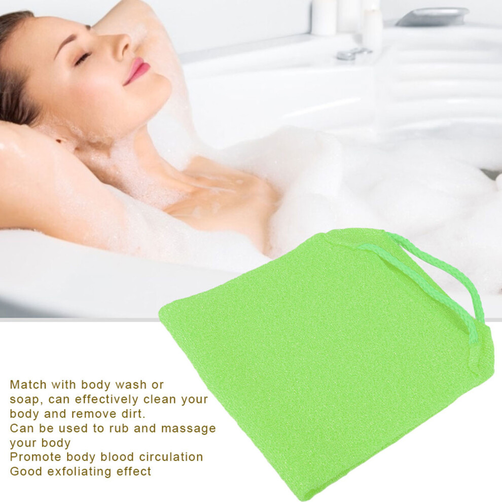 Exfoliating Rubbing Washcloth Elastic Shower Body Scrub Cleaning Massage Bath Towel StrapGreen