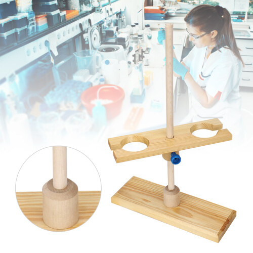 2 Hole Funnel Stand Laboratory Accessory Adjustable Height Wooden ...