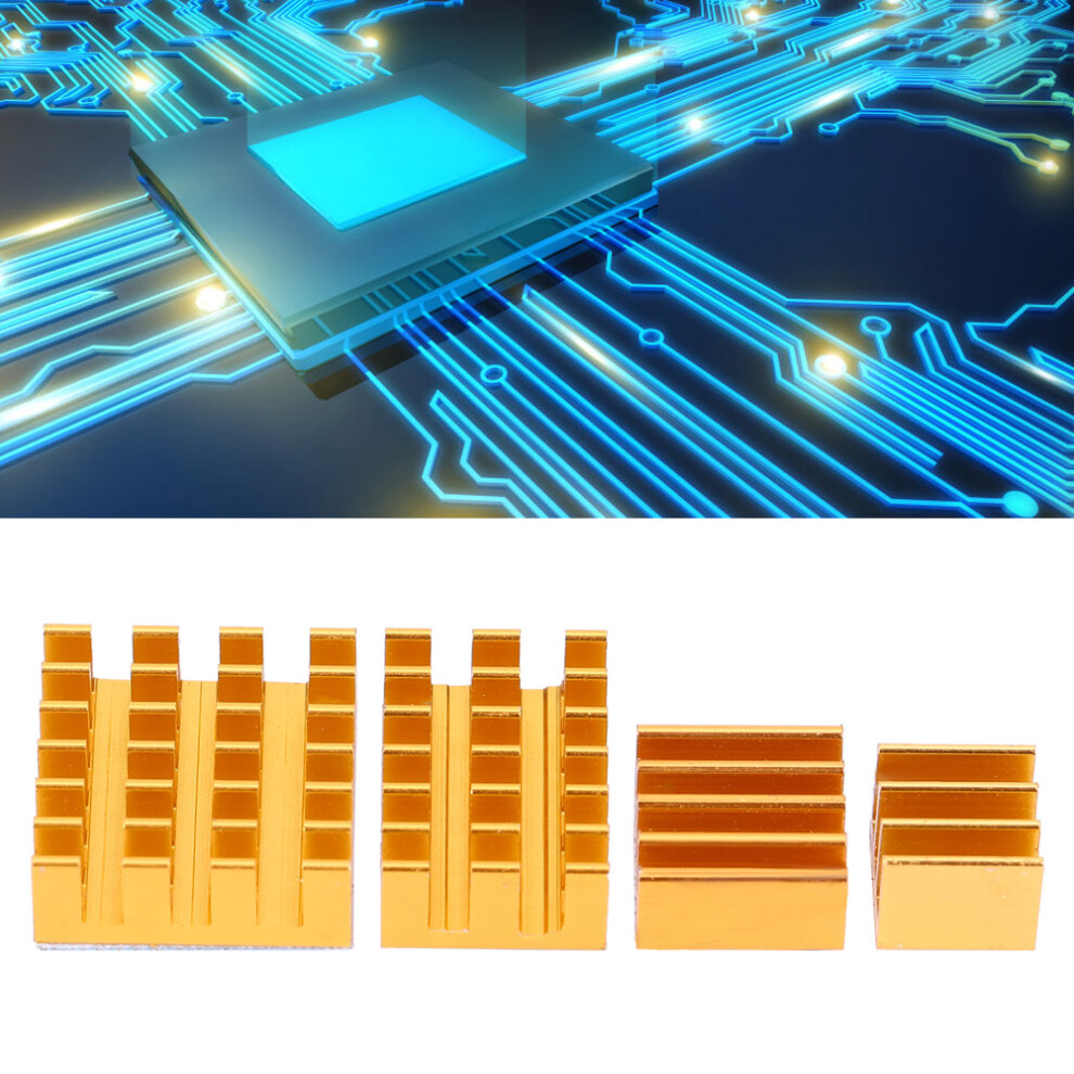 20Pcs Color Aluminum Heat Sink Cpu Cooler With Adhesive For Raspberry Pi 2/3/4 3B 4B Gold 9321323978793
