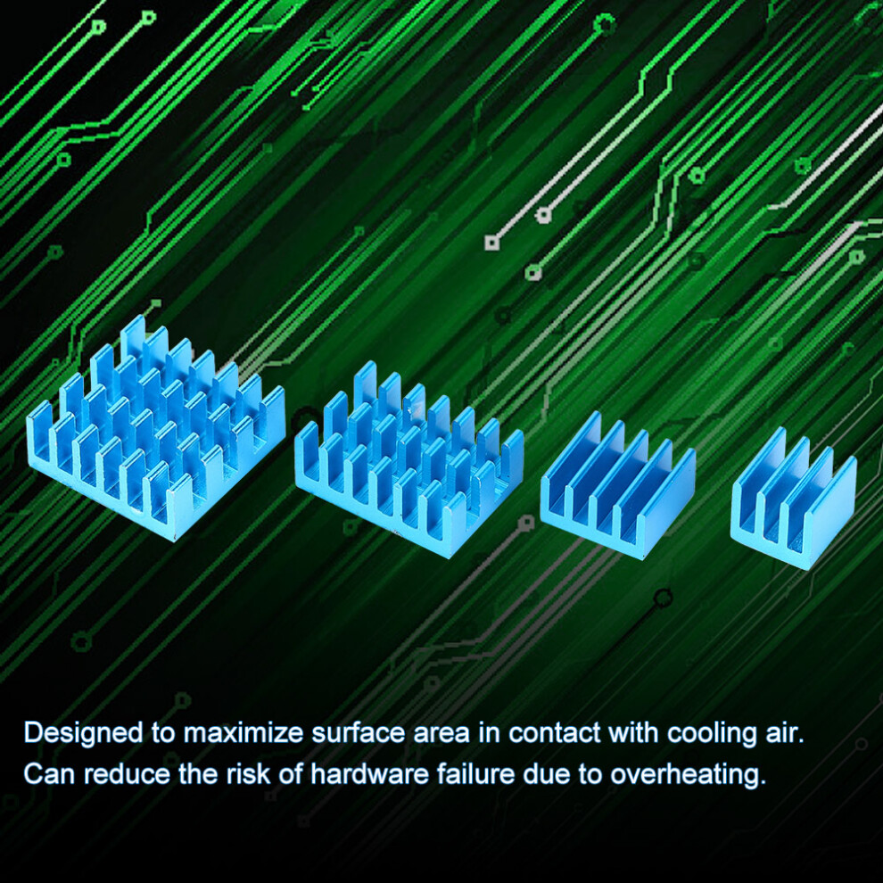 20Pcs Aluminum Heat Sink Cpu Cooler With Adhesive For Raspberry Pi 2/3/4 3B 4B Blue 7901323978737