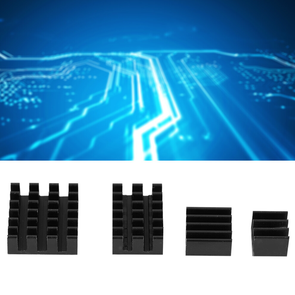 20Pcs Aluminum Heat Sink Cpu Cooler With Adhesive For Raspberry Pi 2/3/4 3B 4B Black 7651323978809