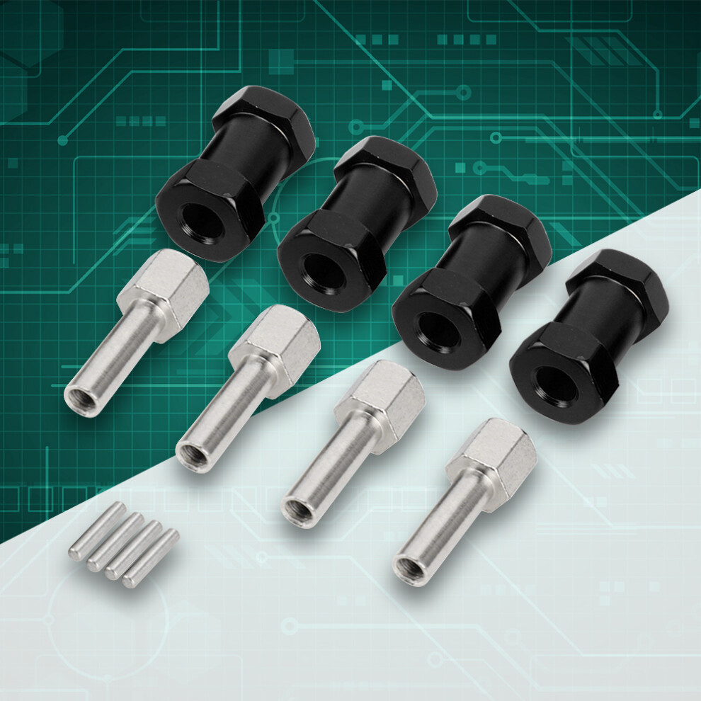 4PCS Aluminium Alloy 20mm Extension Connector 12mm Wheel Hub Hex Drive Adapter for 1/10 RC Drift Car Buggy Truggy Truck Parts CrawlerBlack-image-OPC-PHWDKST-NEW
