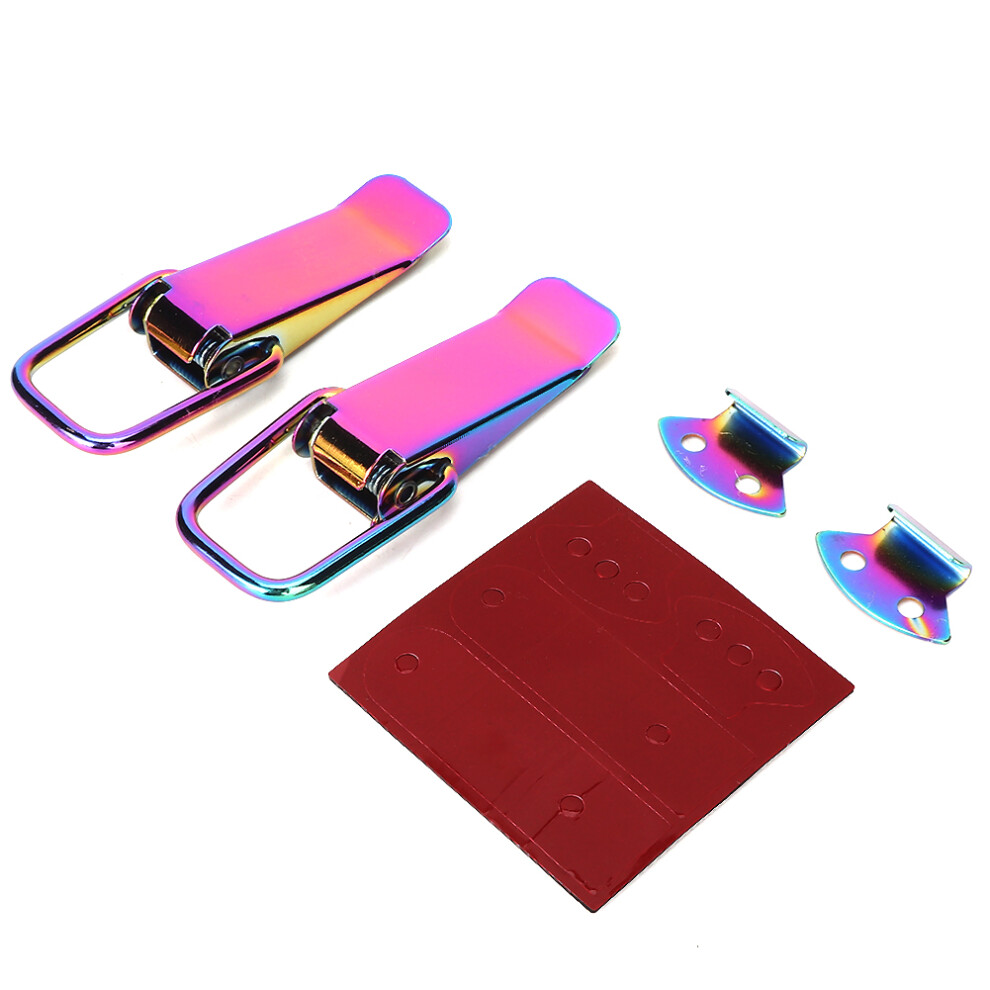 2Pcs Universal Security Car Truck Hook Lock Clip Quick Release Purple 4951323980172