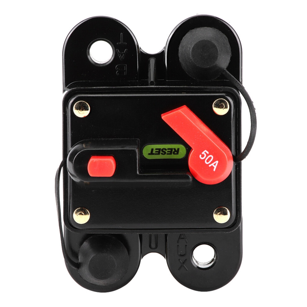 Car Audio Automatic Manual Reset Fuse Holder Circuit Breaker 12V 50A 7891323980475