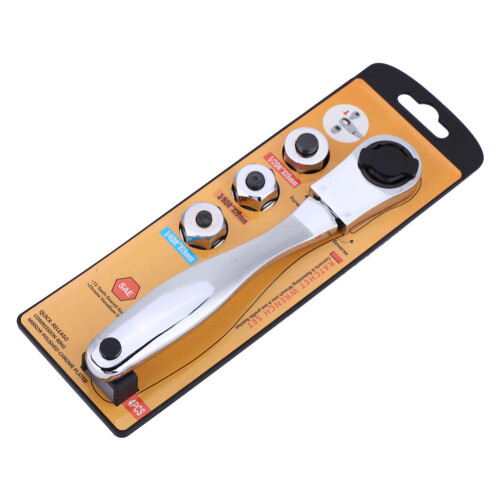 Ratchet Wrench 2-Way Multifunctional Hand Repairing Tool with 3Pcs Socket Adapters 1