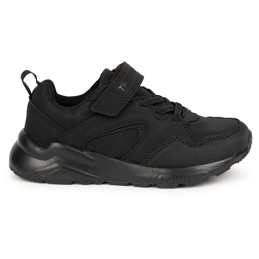 (13, Black) Trespass Kids Trainers with Velco Strap Kam