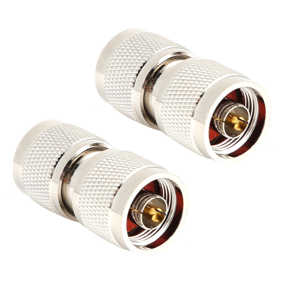 2Pcs 50Ohms Brass N Type Male To Male Adapter Straight Connector 4291323983040